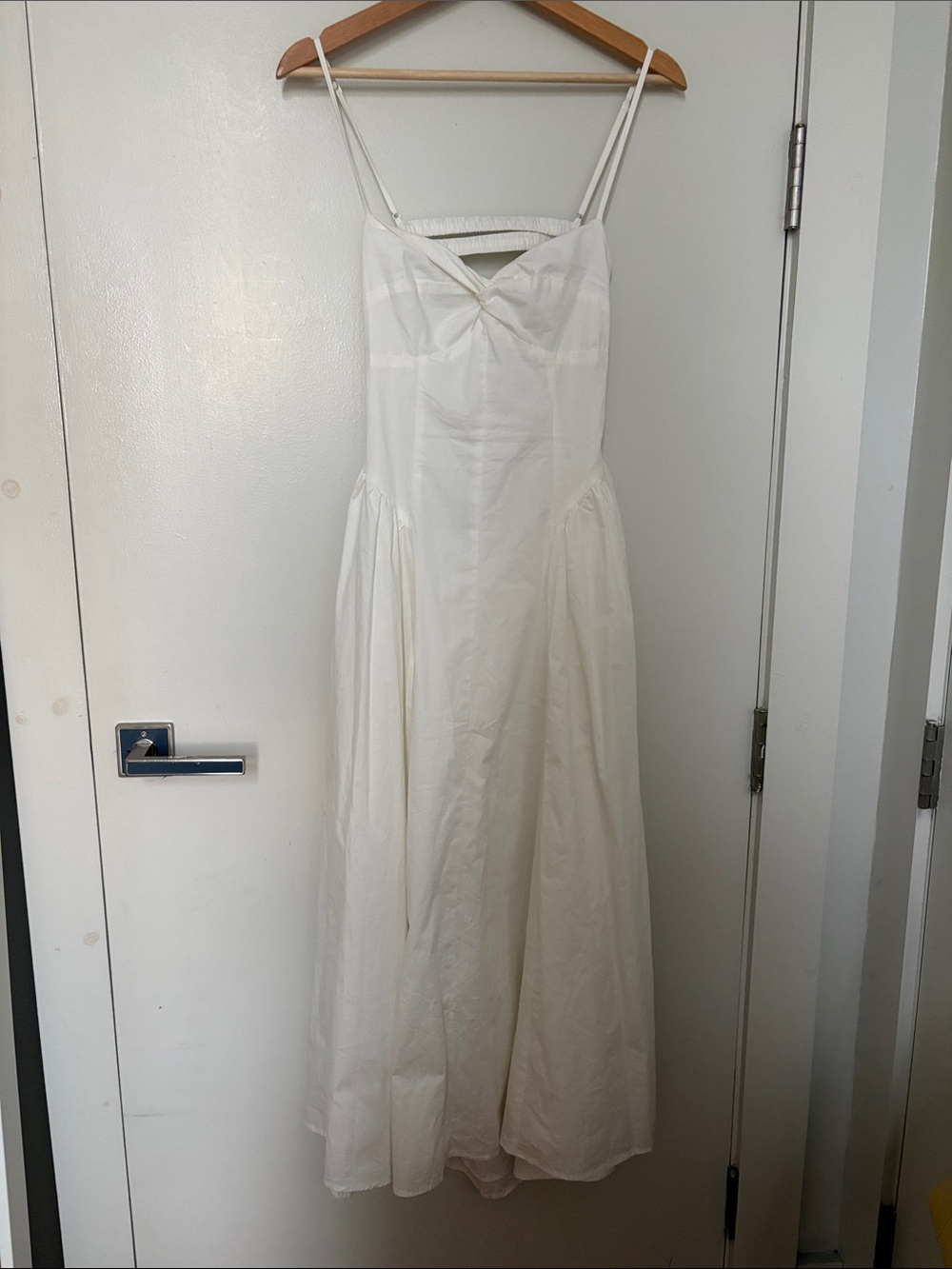 White Spaghetti-Strap Maxi Dress with Twist Front - Picture 1 of 2